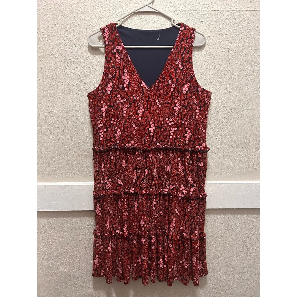 Tommy Hilfiger Red and Pink Floral Pattern Dress
